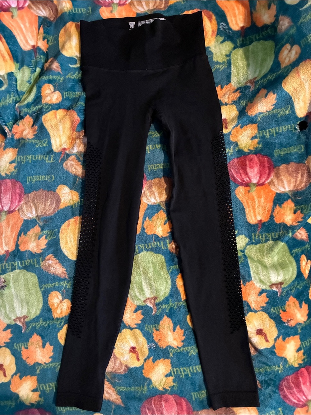 Victoria Sport Black High-Waist Leggings with Side Mesh Panels